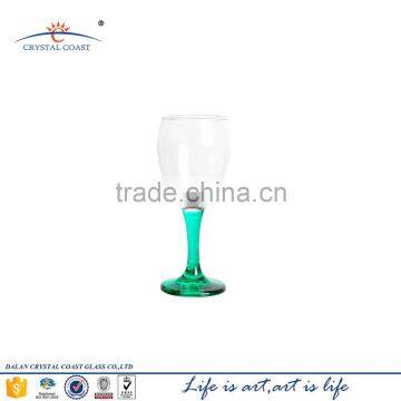 Promotional handmade ballon wine glass with painting colored stem