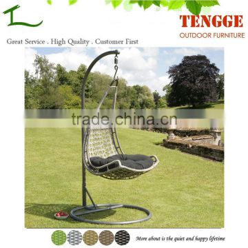 TG15-0141 Half moon shape grey color outdoor synthetic wicker swing