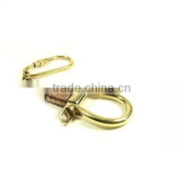 Solid Brass Shackle Key Chain with Copper Coiling Nautical keychain