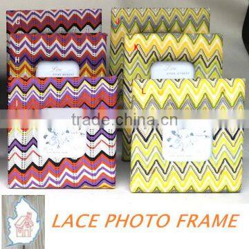 Cloth Wrap Square Picture Frame With Lace Maerial photo-5