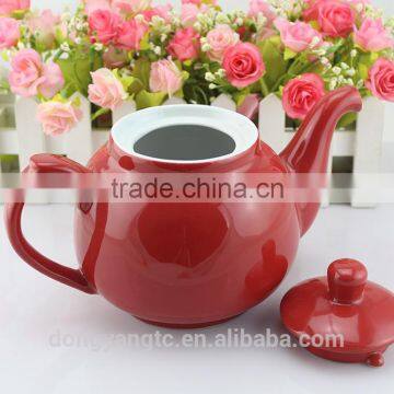 China Factory Custom Logo Promotion Cheap Red Glaze Porcelain Tea Accessories Ceramic Tea Pot photo-2