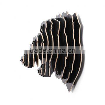 Creative Home Decorations Wooden Lion Head Lovely Animal Head Hanging Ornament Crafts 3D Wood Animal Head High Quality photo-2