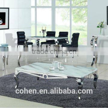 Foshan Craft Stainless Steel Marble Top Coffee Table B2132-3 photo-2