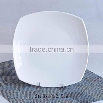 white porcelain square plate