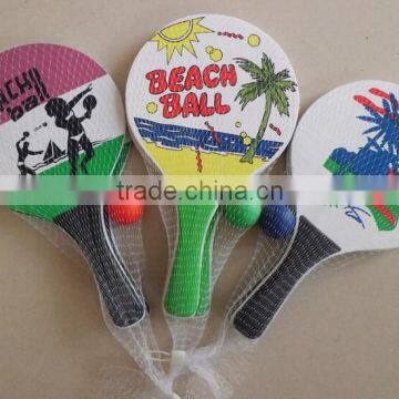 Mesh Bag Packing Wooden Badmition and Beach Racket With PE Handle photo-3