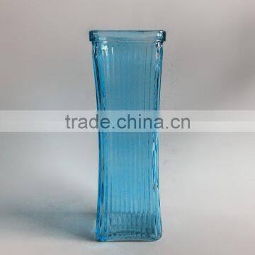 Wholesale vertical stripes multicolor glass vase/glassware