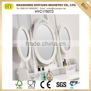 Custom European New Fashion Design Wooden Dressing Table With 3mirrors Wholesale photo-2