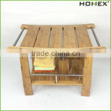 Bamboo Shower Seat with Storage Shelf Homex BSCI/Factory