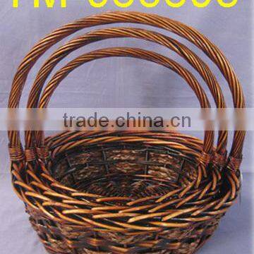 Antique Style Large Round Willow Basket