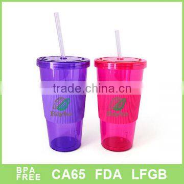 Promotional BPA-free single wall plastic TPR band mug