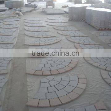 Fan Shape Granite Paving Stone Mixed Color Driveway Paving Stone