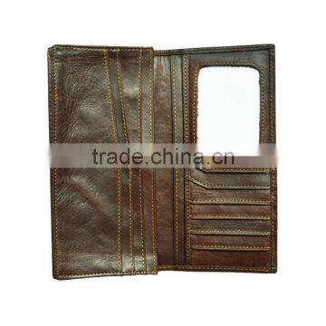Hot Classic Long Wallet Design Genuine Leather Wallet for Men With Money Clip photo-4