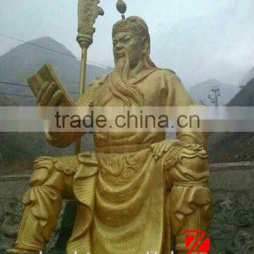 Gold bronze guan gong statue for sale