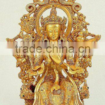 wholsale buddhism metal antique brass maitreya buddha statue