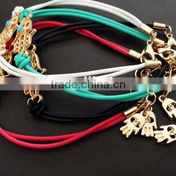 Gold Hamsa Hand Rubber Bracelet photo-5