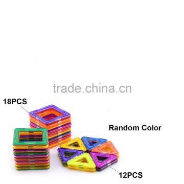 Kids/Children Educational Rainbow Construction Stacking Sets Inspire Magnetic Building Tiles Magnetic w/ Portable Box Package photo-5