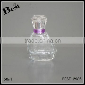 alibaba china high quality simple empty crystal fragrance perfume bottle glass 50ml glass perfume bottle cosmetic packaging