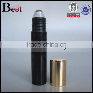 Cosmetic Mini Fragrance Perfume Essential Oil Golden Aluminum Outer Cover Black 10ml Plastic Bottle Roll on Wholesale photo-2
