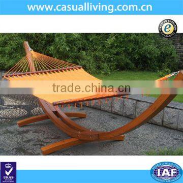 Outdoor Garden Patio Caribbean Hammock with Wooden Stand