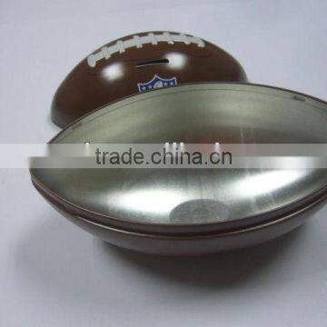 Rugby Football Shape Tin Box,money Bank Tin Box photo-3
