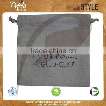 150 Gsm natural cotton drawstring bag