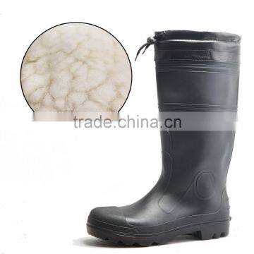 warm safety rain boots with removable fur lining sock