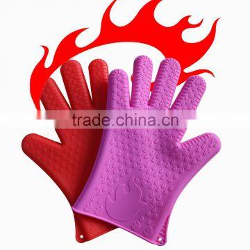 Home Kitchen Silicone Cooking Mitts Heat Resistant Glove Oven Pot Holder Single photo-3