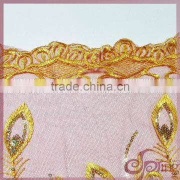 golden bead embroidery lace fabric