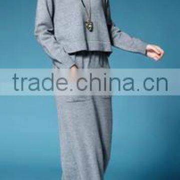 2016 New Latest Spring Autumn Women 2 Pieces Suits Loose Sweater Pullover Plus Skirt photo-6