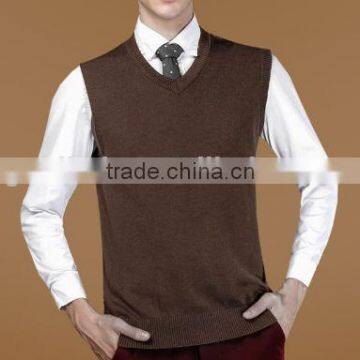 2016 New Autumn Winter Warm Cashmere Sweater Vest Men Classic Sleeveless Wool Solid Color Jersey Casual V-Neck Pullover photo-3