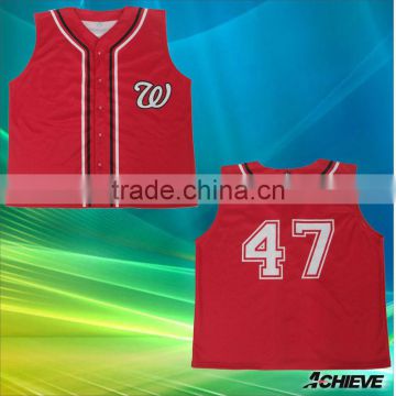 Custom sublimation Baseball Vest Baseball shirts/jersey