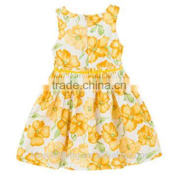 European style Summer 2017 children dress for kids floral print dress girls sleeveless princess dresses