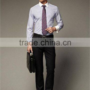 New Design Small Checked Blends Cotton Men Shirt SL0068 photo-4