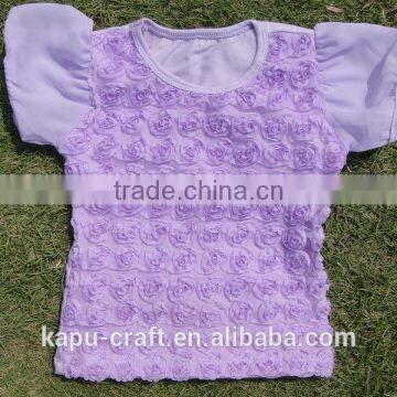 Wholesale Baby Hot Pink Rosette Tank Tops Pettitop Toddler Lace Shirt photo-4