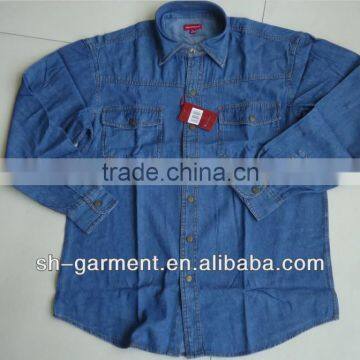 mens blue denimshirt with two chest pocket