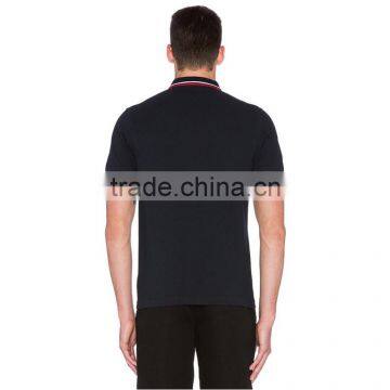 Wholesale Woven Collar Oversized Men Polo Shirt Black Polo Shirts photo-3