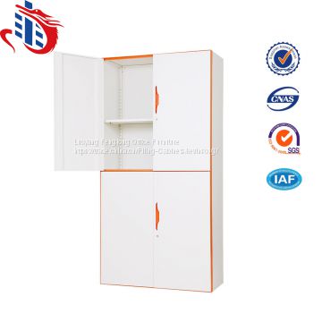 Modern double color design 4 door display cupboard steel file cabinets