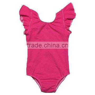 Girls' Dance variety of colors ruffle sleeve leotard kids flutter sleeve leotard