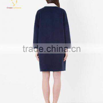 Woven Loose Cashmere Wool Winter Women Coats photo-3