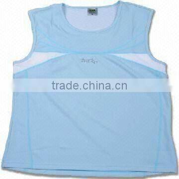 Men's Sports Tank Tops w/ Moisture Transfer Technology, Made of Eco-friendly Durable Polypropylene