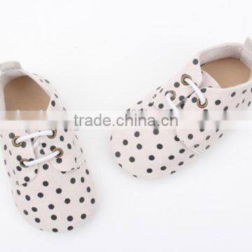 Polka Dots Prints 100% Handmade Skidproof Baby Oxford Shoes photo-2