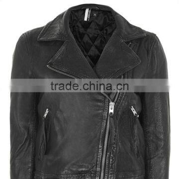 Custom Italian Cool Quilted Bomber Leather Motorcycle and Biker Jacket photo-6