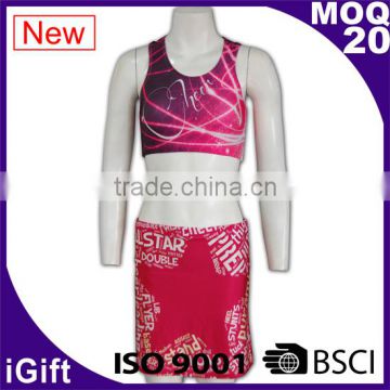 Nylon spandex custom sports clothings athletic women import sportswear