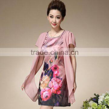 Fashion Womens Dress Two Piece Middle Aged Women photo-3