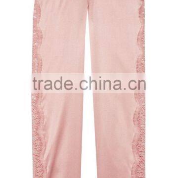 High Quality Custom Made Ladies Wearing Wholesale Silk-Blend Satin Pajama Decorated With Lace photo-2