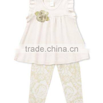 New Ivory Printed Infant Clothing Set With Tops And Leggings Casual Baby Suit Fancy Toddler Clothes CS90421-67