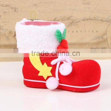 2016 hot selling promotional Christmas shoes Hanging Decoration ,felt Christmas ornaments