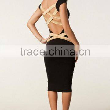 2017 Summer for Women Special Back Cross Straps Sexy Bandage Evening Dress Party Dresses photo-4