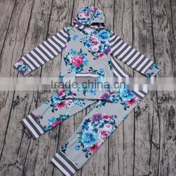 Adorable Baby Hoodie wholesale children boutique clothing girls cheap hoodies with flower print kids fashion hoodies sets