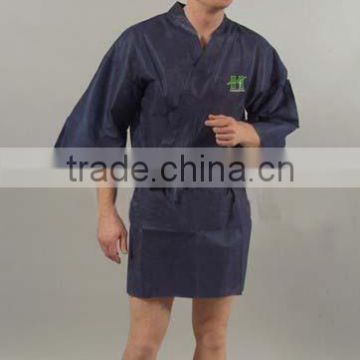 disaposable male kimono fabric robe, sauna suit manufacture